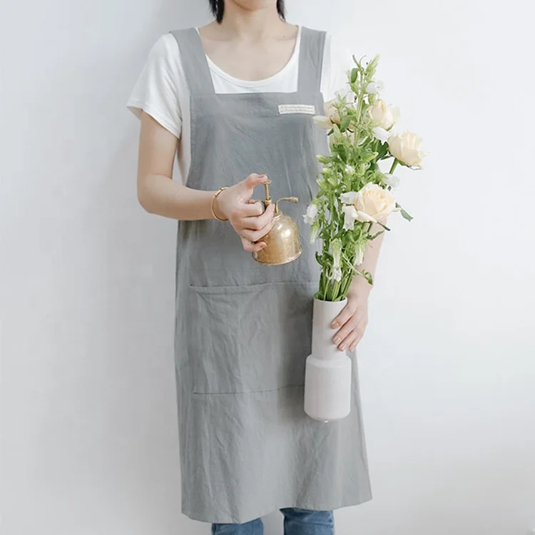 Fashionable Linen Florist Flower Japan Crossback Cross Back Chef Japanese Style Floral Apron