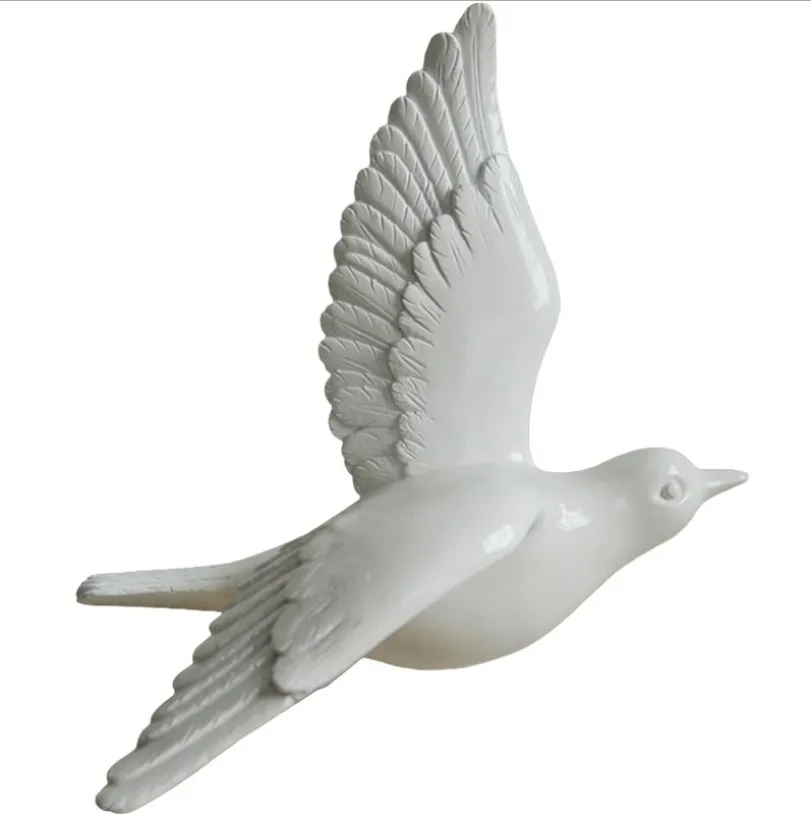 Resin 2d White Bird Wall Art Sculpture Flying Bird Wall Decoration Buy Wall Decoration,Flying