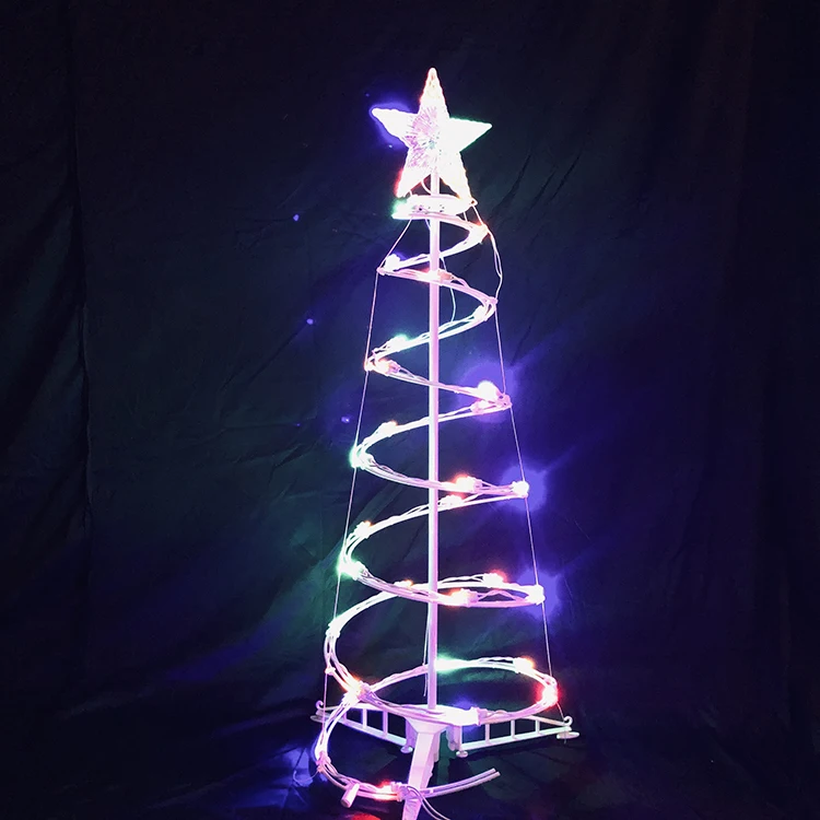 With 35 Lights 3Ft Spiral Christmas Tree Light multicolor Holiday outdoor Decoration led christmas tree light
