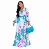 new style African Women clothing Dashiki fashion Print elastic cloth long sleeves dress Super size