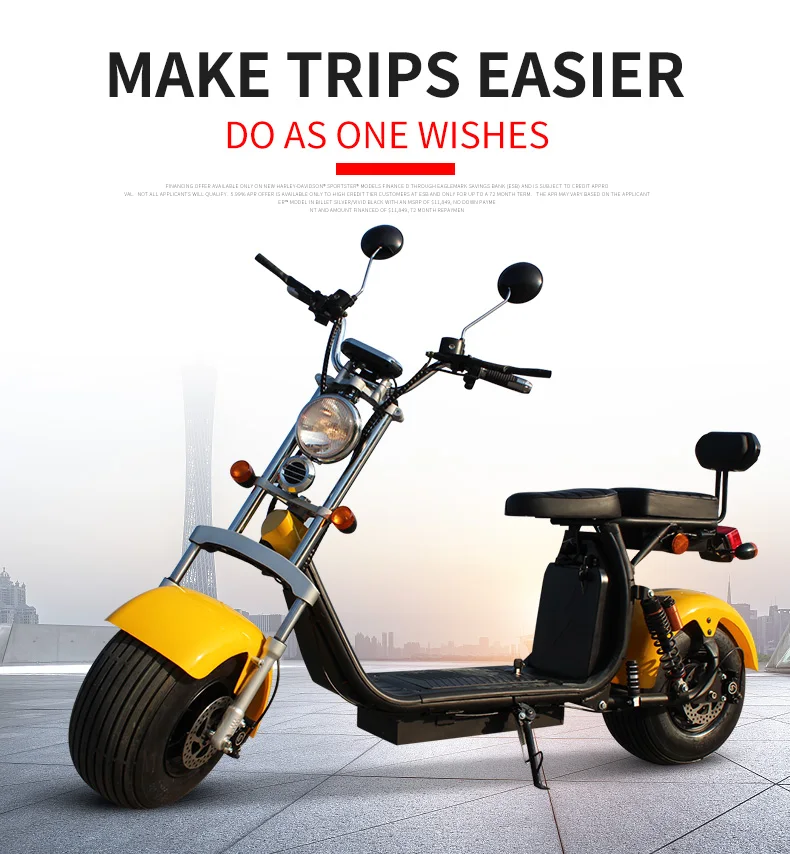 2019 wide tire two wheels with coc and EEC good quality cheap price  citycoco