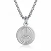 MECYLIFE American Men's Stainless Steel Sports Pendant With God Coin Fashion Ruby Necklace
