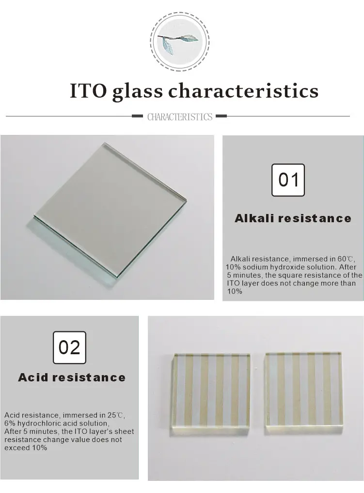 Ito Fto Conductive Coated Etched Glass Ohm Mm Mm Mm Mm Mm Top Light