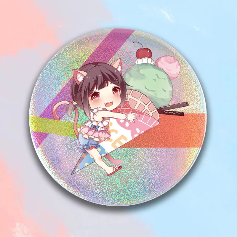 Promotional Custom Anime Genshin Impact Tin Badge Metal Tin Button Pins factory