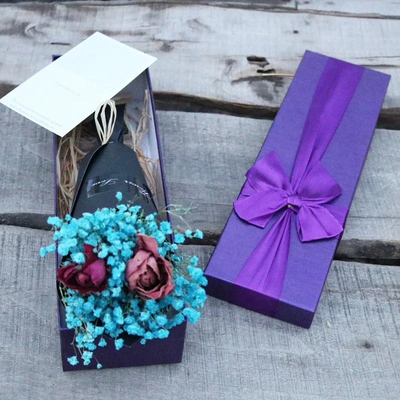 Custom Fullcolor Printing Bouquet Paper Cardboard Flower Box Long Stem