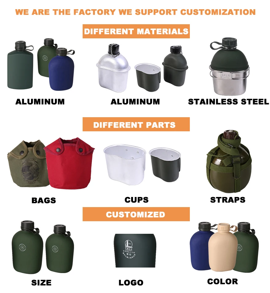 1 Litre Water Bottle Canteen With Covers Cases Western Canteens