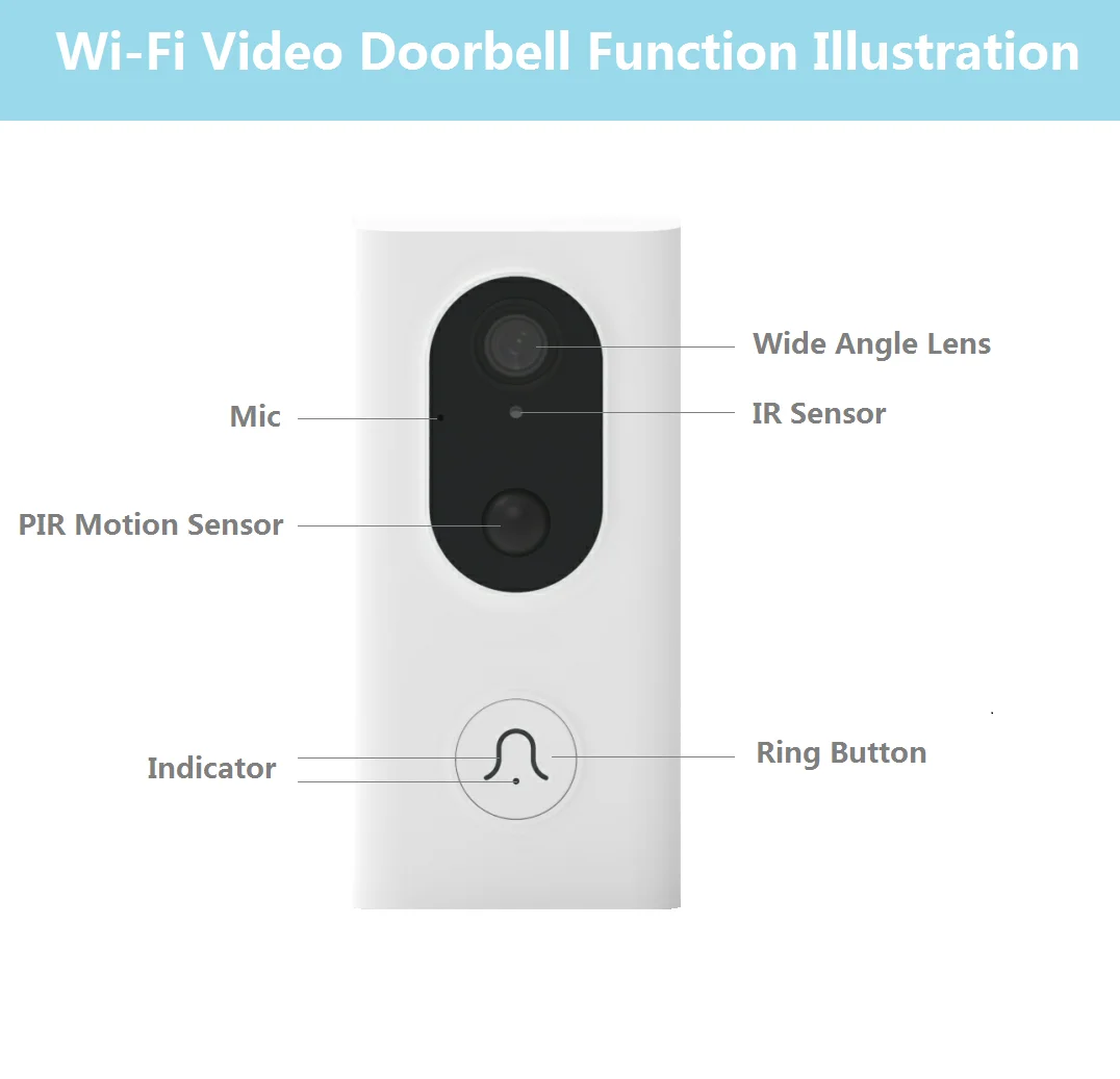 Rechargeable Long Standby Lithium Battery Video Door Bell Doorbell