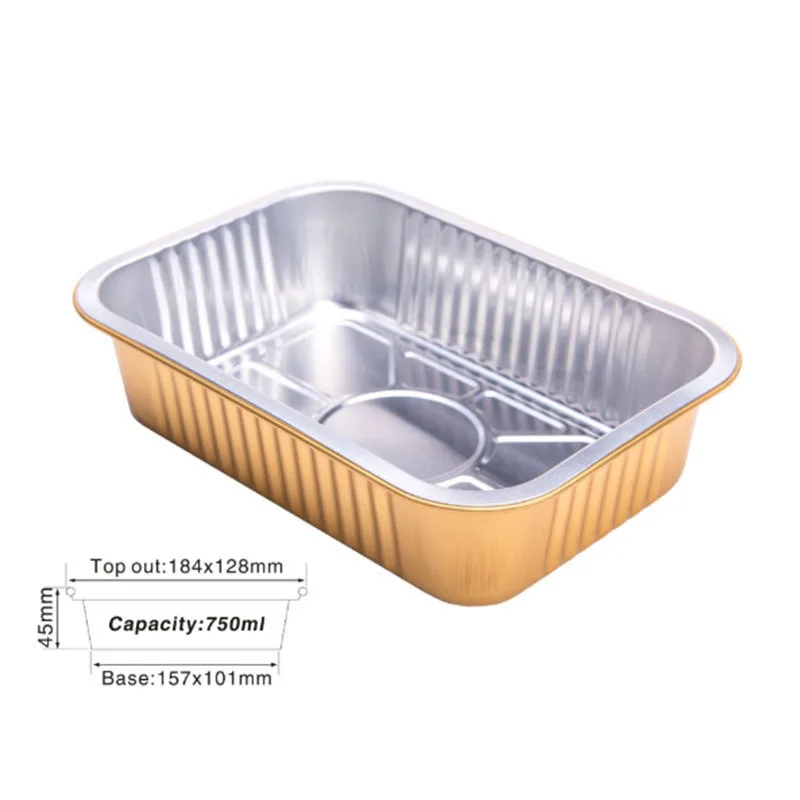 154000ml Aluminium Food Container With Lid Two Compartment Microwave