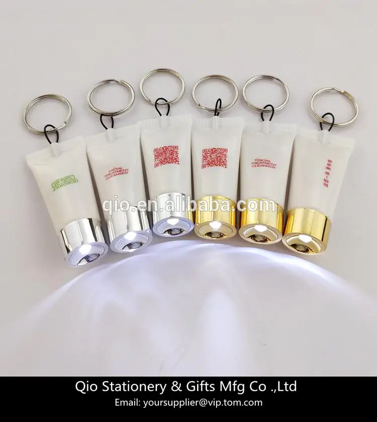 Mini Led Cosmetic Keychain And Led Toothpaste Keyring For Promotion