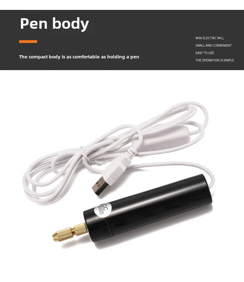 USB Crystalline Glue DIY Electric Drill with Pearl Hand Drill Small Electric Drill for Horn Nails-Hardware Product