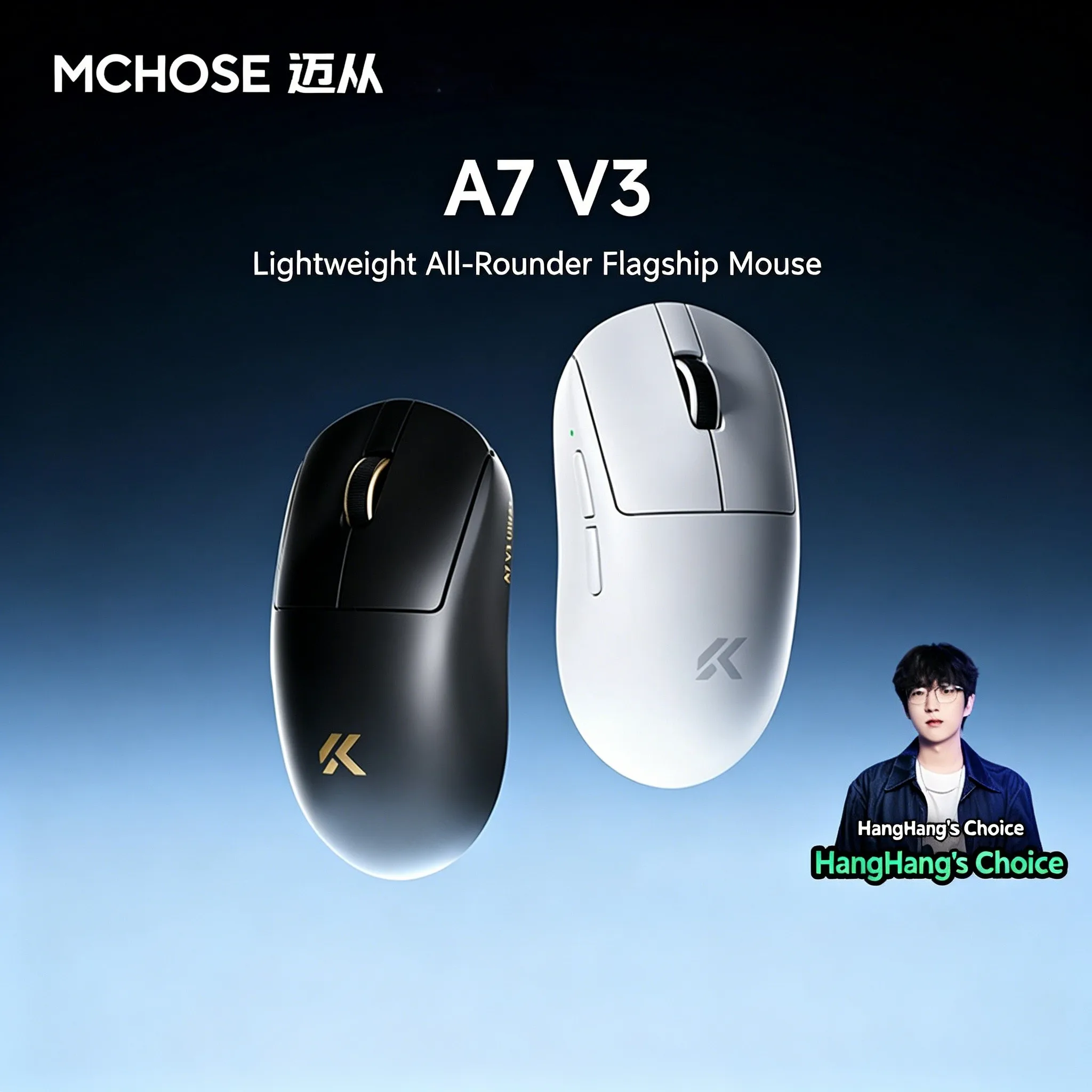 Side-by-side comparison of medium-sized ergonomic and symmetrical computer mice showing hand placement and palm contact points