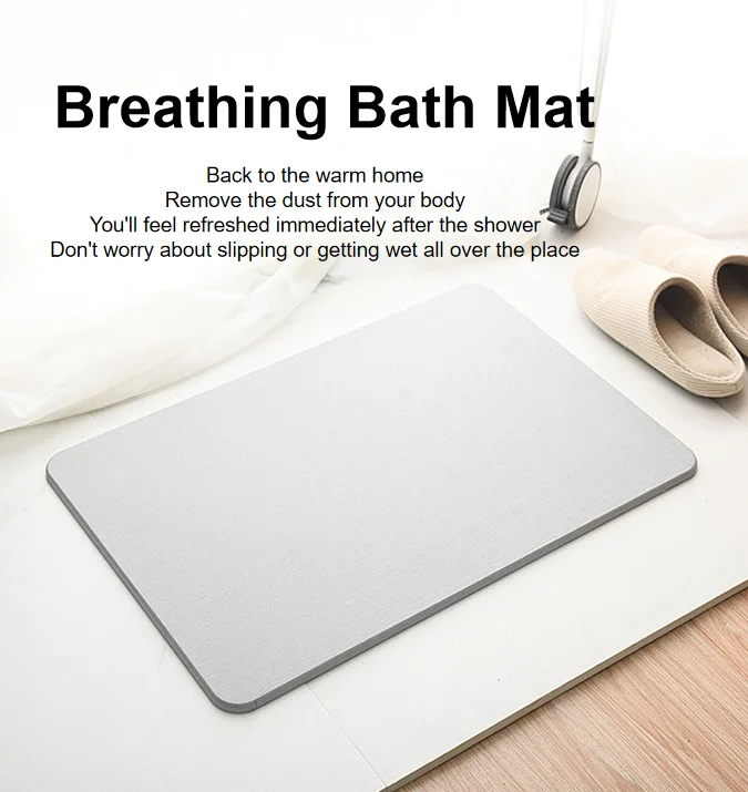 Natural Earth Fast Drying Anti Slip Bath Mat Diatomite Stone Bath Mat
