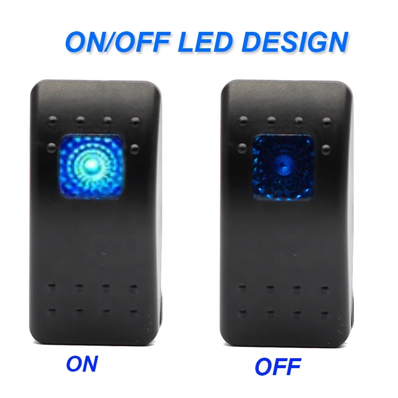 Marine Waterproof 12volt Rocker Switch - ON/OFF LED Light Bar