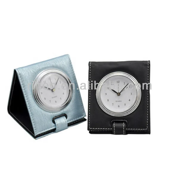 
PU Leather Folding Alarm Clock for Travel 