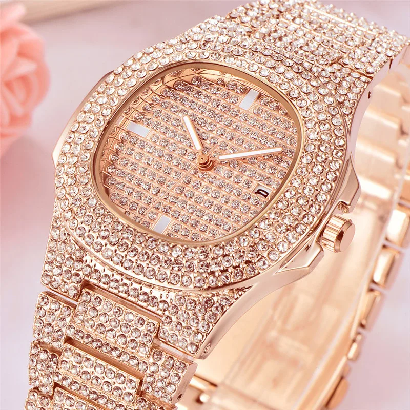 Wj-9545 Women's Alloy Quartz Watch Luxury Full Diamond Watch ...