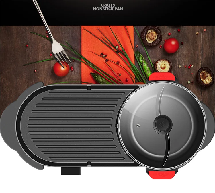 Multifunctiona Hot Pot And Bbq Grill Indoor Korea Smokeless Electric