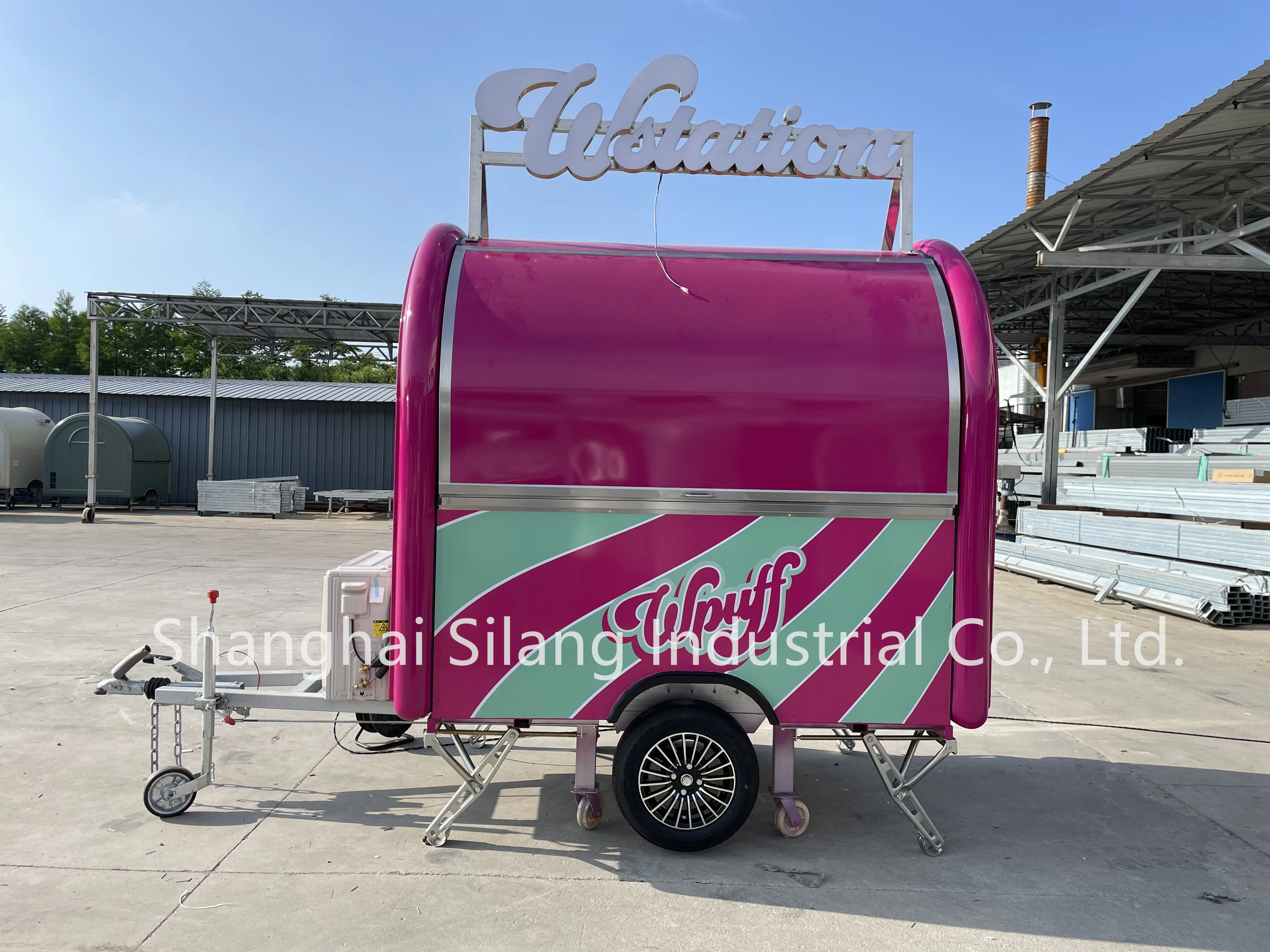 MAICHE Customized Mobile Wooden Food Trailer Truck Candy Cart Retail Bar details