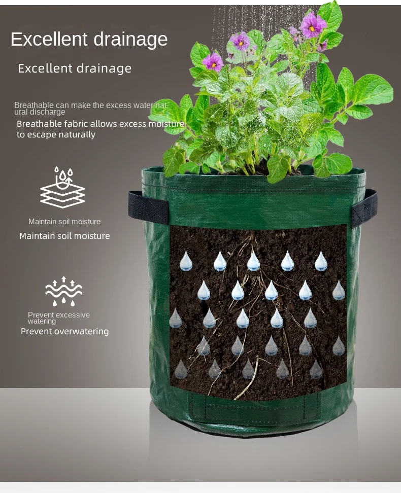product wholesale factory green pe planting bag for outdoor gardening breathable beauty bag for potato fertilizer grow grow bag-7