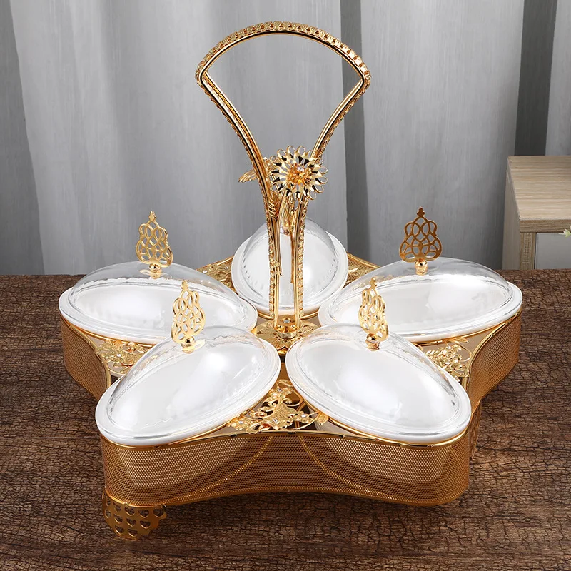 漆器 膳 5枚セット 金色風景画　(Footed dining tray) 漆器 膳 5枚セット 金色風景画 (Footed dining tray) QIAN HU Luxury