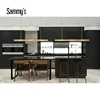 2019 Modern Black Italian Kitchen Set Cabinet With Dining Table Design
