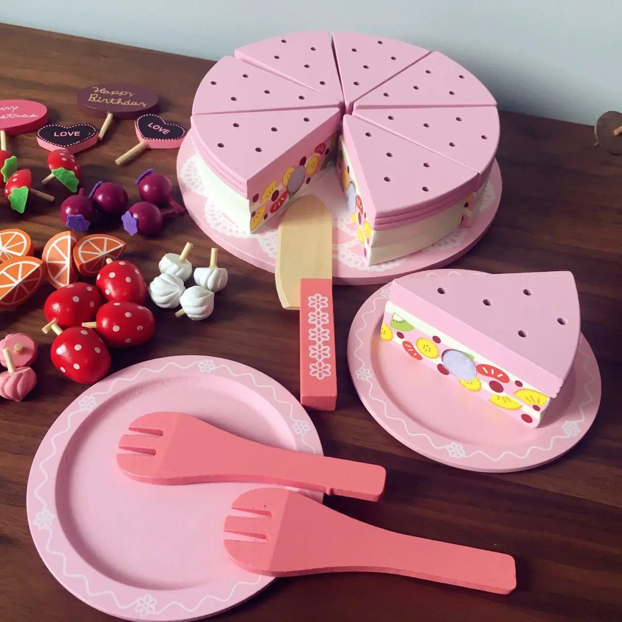 wooden food for childrens kitchen