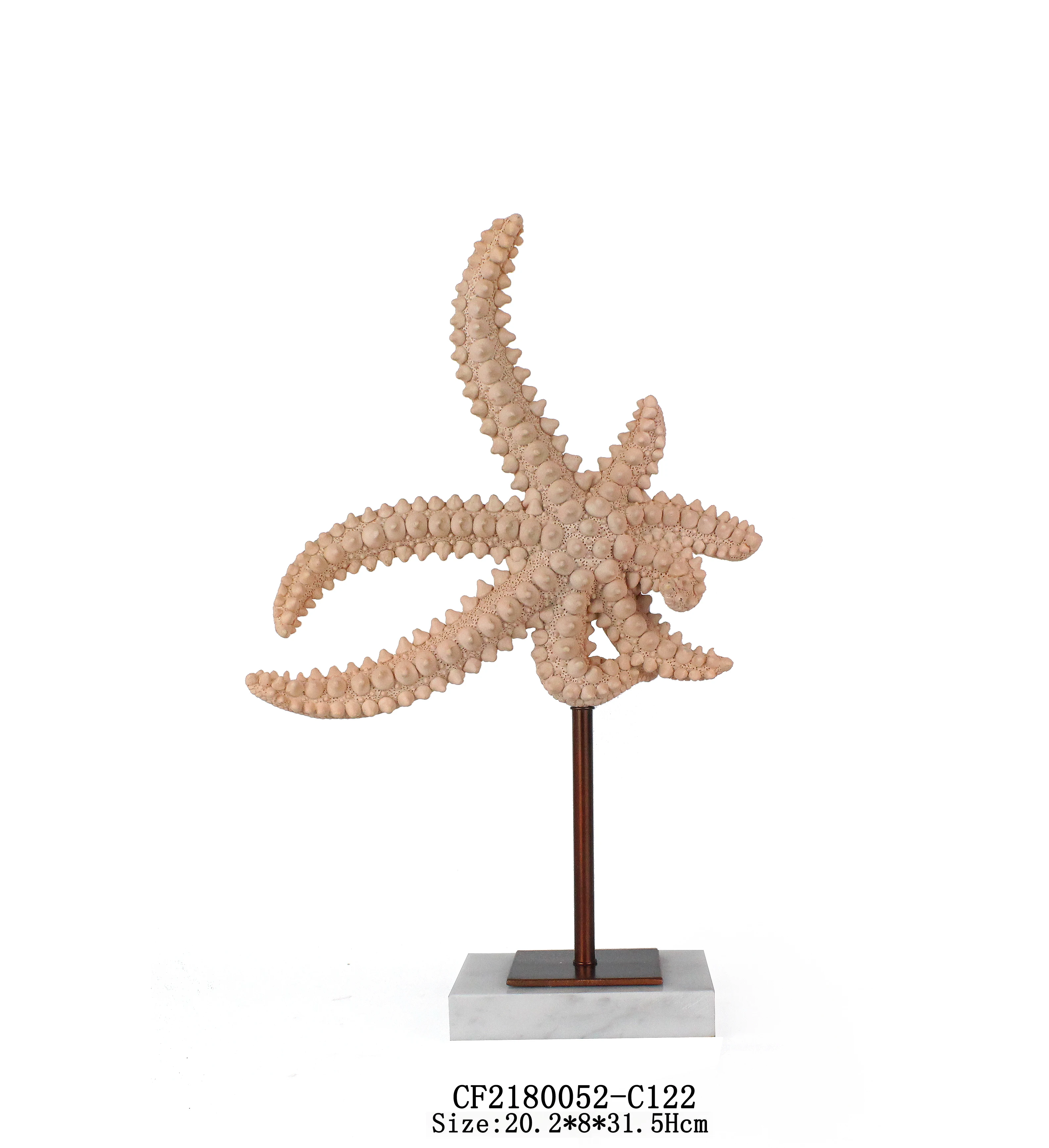 Wholesales 3d Resin shaped starfish with marble base factory