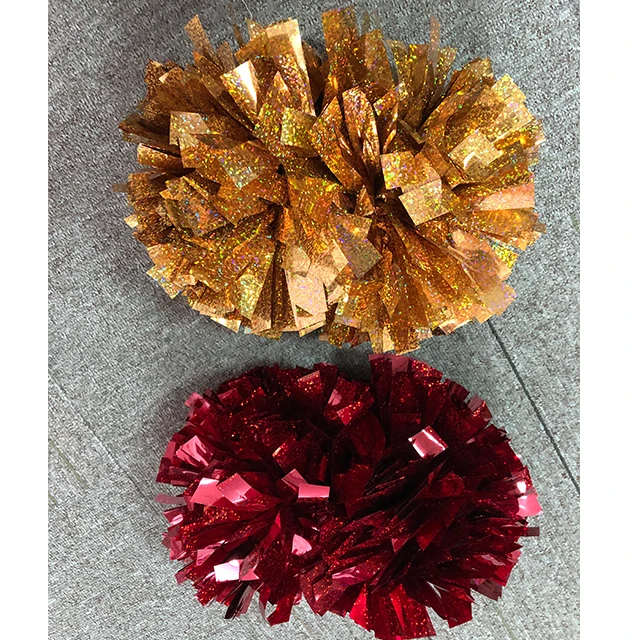 Hot Sell Different Color Metallic Cheerleading Pom Poms Wholesale Cheer