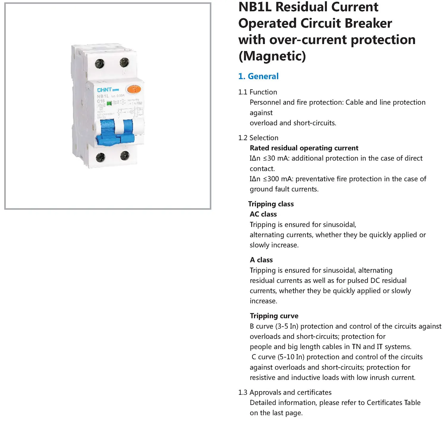 Chint original NB1L RCBO 1P+N B16 C10 C16 C20 C25 C40 C63 CHNT Residual Current Circuit Breaker with Over current Protection