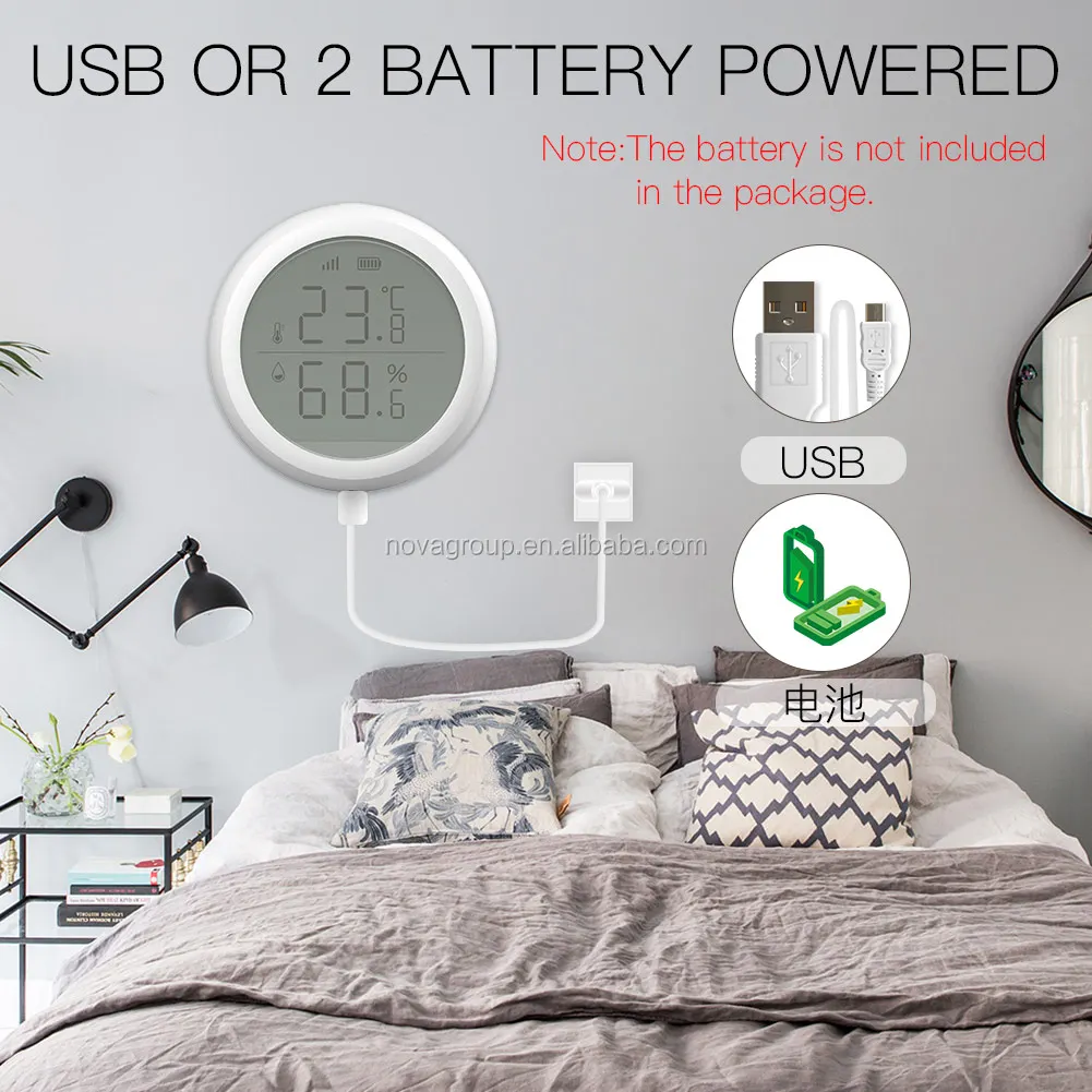 MoesHouse ZigBee Smart Temperature Humidity Sensor Round