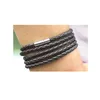 L205 Simple Design Charming Multi Layer Knit Twisted Bangles For Women Men Bangle Leather Bracelet Jewelry