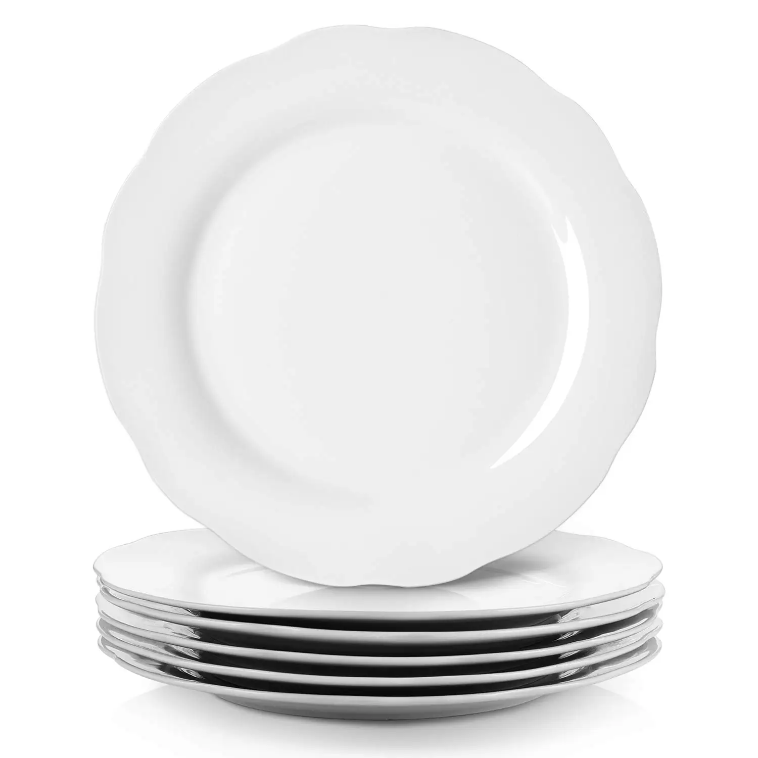 Eco-Friendly Porcelain Dinner Plate Set with Scallop Design for Serving Salad Dessert Cake at Weddings and Parties manufacture