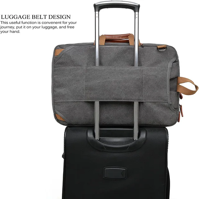 Customized  Convertible Backpack Shoulder Bag Messenger Bag Laptop Case Business Briefcase For men and women