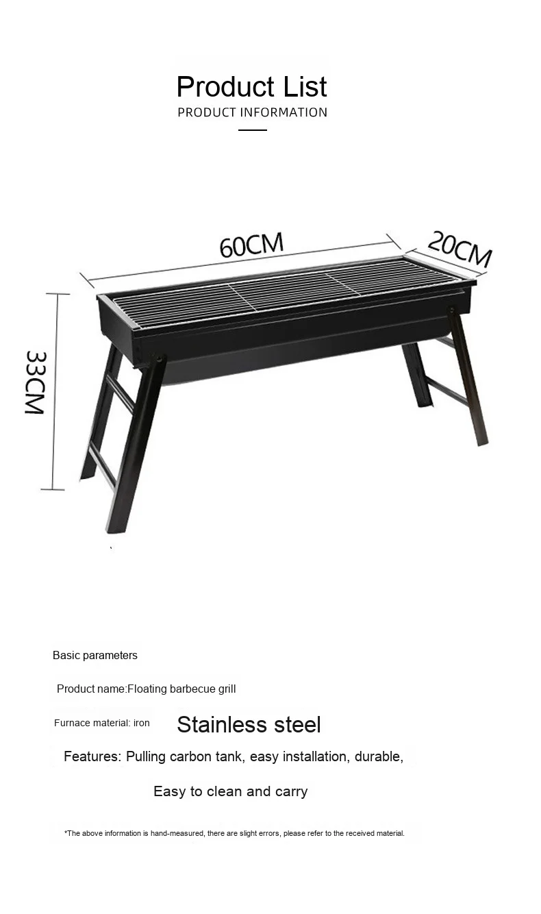 Zibo Stainless Steel Portable Outdoor BBQ Charcoal Grill Small Stove with Smokeless Folding Rack Meat Roaster Oven for Camping