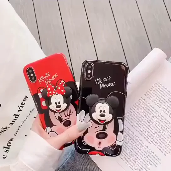 Mickey Minnie Ring Phone Case Shockproof Silicone Back Cover Case For ...