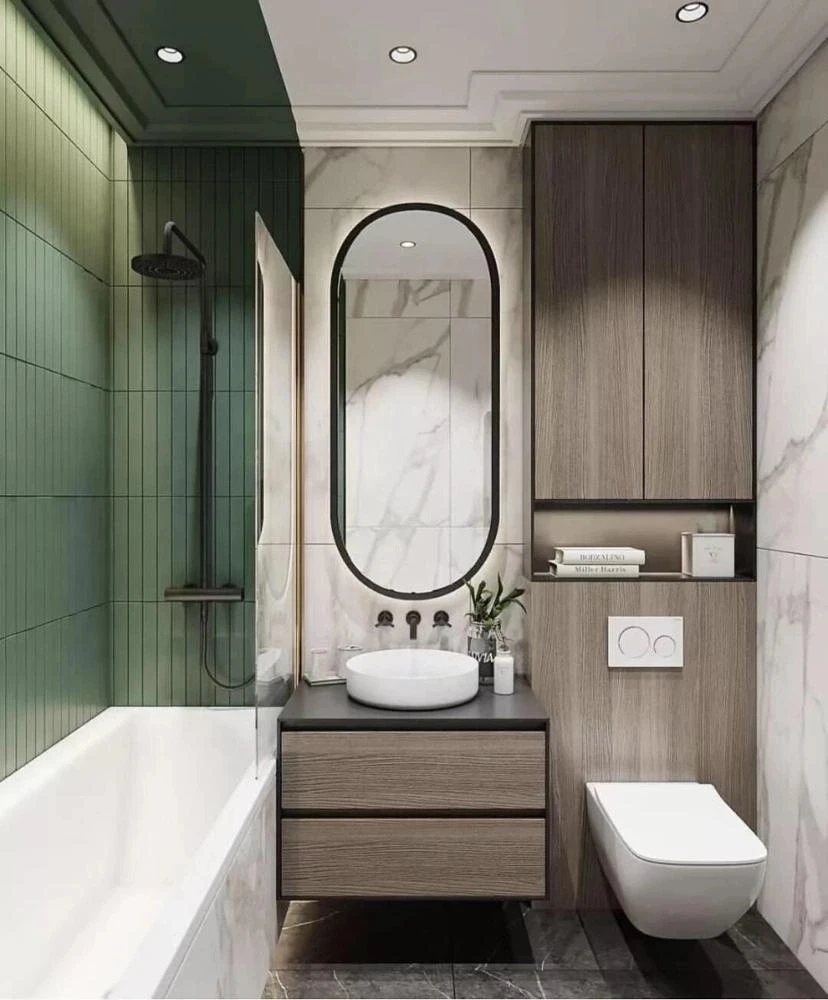 Modern Style Solid Wood Material Black Bathroom Vanity