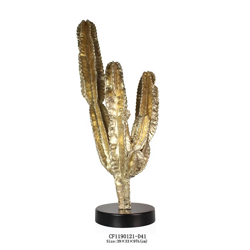 Resin goldleaf mini cactus craft decor succulent plants decoration manufacture