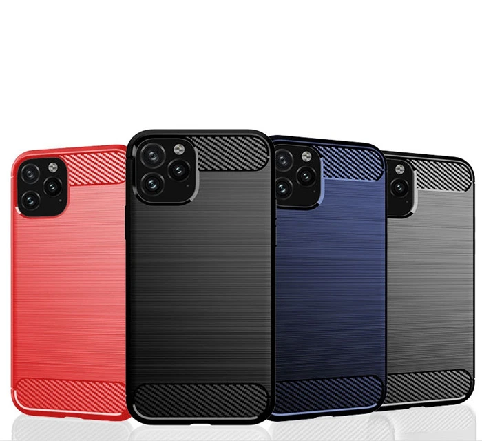 

brushed carbon fiber oft TPU case for For iPhone 12 pro max phone case,20 Pieces, Black,blue,red.
