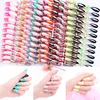 24Pcs Metallic False Nails Full Cover Stiletto Coffin Mirror Artificial Nail Art Tips