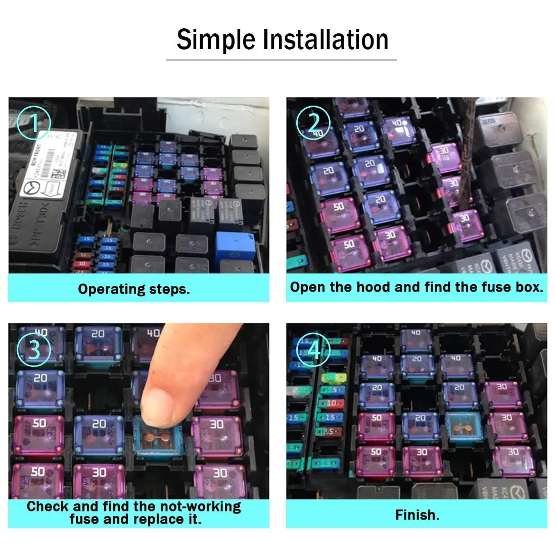 Car Replacement Fuse Automotive Low Profile Electrical Shaped Fuses Box Terminal J Case Box For