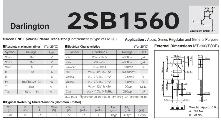 Усилитель на d2390 и b1560 схема