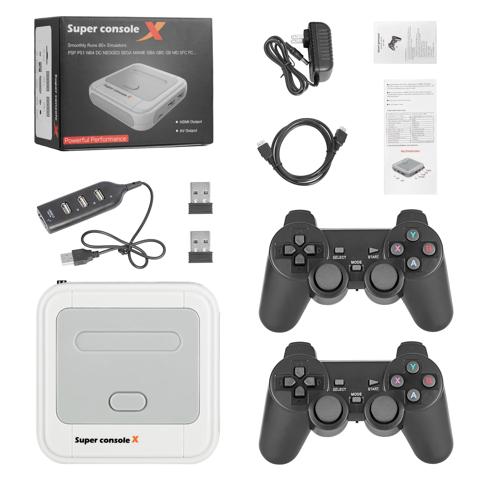 

Amazon Hot Sale SUPER CONSOLE X 2.4G Wireless gamepad 4K consola retro game console player built in 30000games