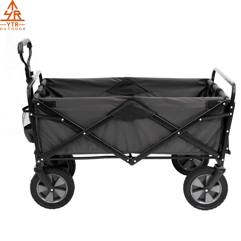 Collapsible Outdoor Utility Wagon With Folding Table And Drink Holders ...