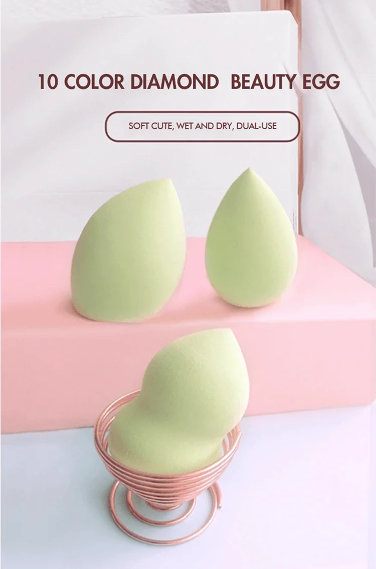 Wholesales 2020 10 Color Drop-shaped Pink Vegan Makeup Mini Soft Private Label Custom Logo Egg Sponge Blendered with Box