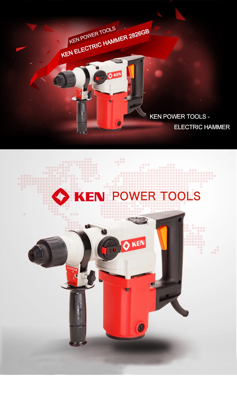Ken Industrial Grade Multifunction Power Tools Percussion Hammer Drill