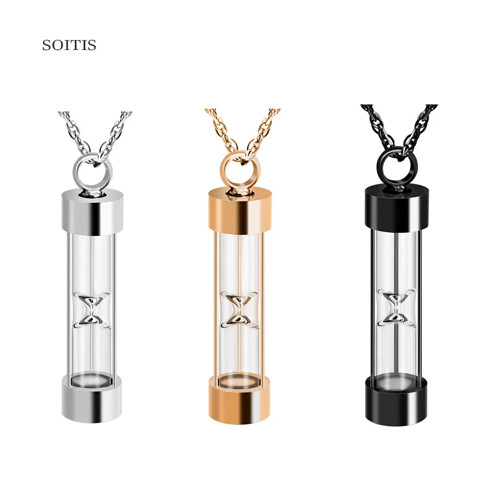 Hourglass Glass Cremation Jewelry Eternal Ashes Holder Urn Necklace ...