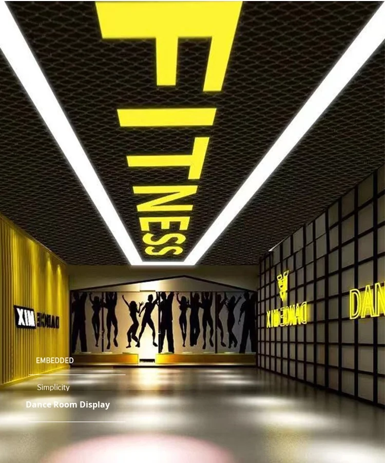 product modern style creative letter shape led digital lamp customized ceiling chandelier for stage dance room-6