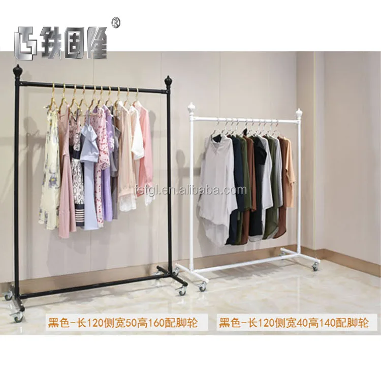 Elegant Wall And Middle Rack Garment Shop Display Garment Store Display