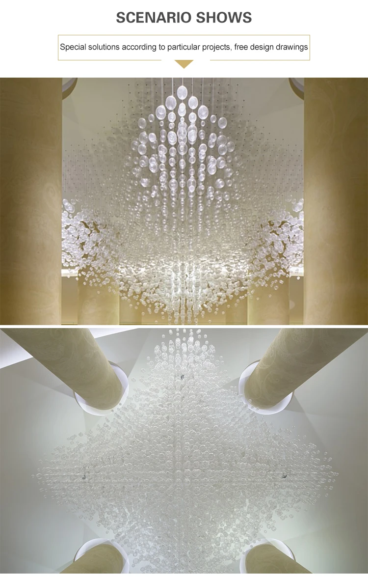 Energy saving circular glass indoor decoration bubble chandelier pendant light