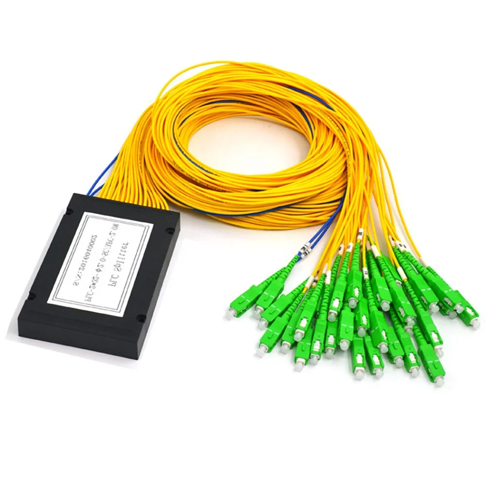 Wanbao FTTH SC APC 2x32 optical ABS Box PLC splitter with SC connector - TelecomMaterials.com
