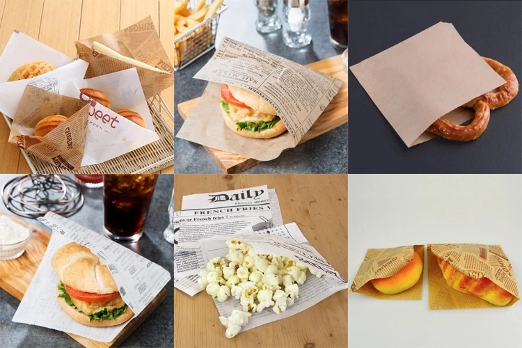 Customized Printing Food Grade Aluminum foil Packing Paper Use for burger Wrapping Papers